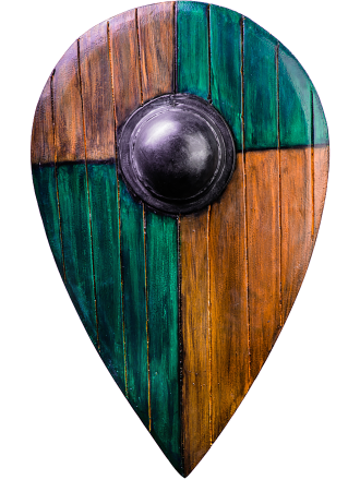  Trollfelsen LARP-Tropfenschild Holzoptik, geviertelt 